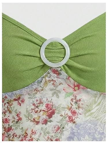 Verdusa Women's Y2k Halter Top Fairy 2000s Clothing Asymmetrical Going Out Tops Aesthetic Whimsical Clothes thumbnail 4