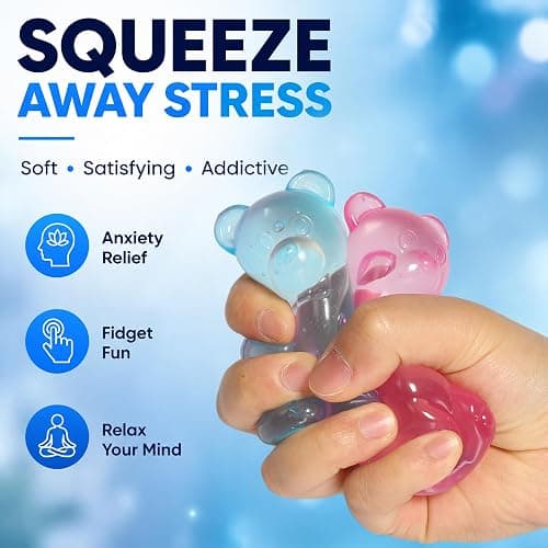 4Pcs Pink Taba Squishy Fidget Toys, Bear Cube Gummy Masonry Ice Stress Balls for Kids and Adults, Squishies Cube, Sensory Toys for Kids Fidgets for Classroom Prize, Birthday Gifts Party Favors thumbnail 7