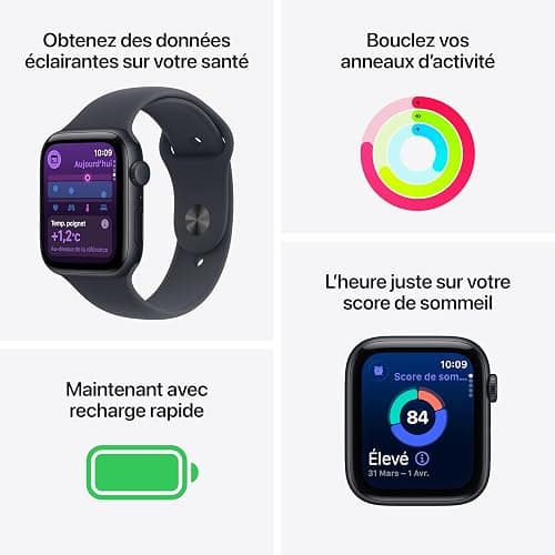 Apple Watch SE 3 [GPS 40mm] Smartwatch with Midnight Case with Midnight Sport Band. Fitness and Sleep Trackers, Heart Rate Monitor, Always-On Display, Water-Resistant thumbnail 5
