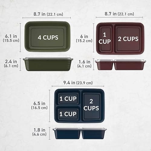 Bentgo Prep 60-Piece Meal Prep Kit - Reusable PFAS & BPA-Free Food Containers, 1-Compartment, 2-Compartment, & 3-Compartments - Microwave, Freezer, & Dishwasher Safe (Rich Shades) thumbnail 2