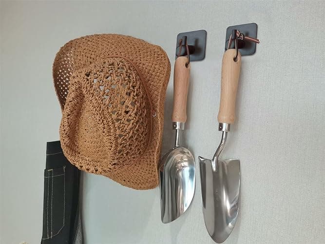 lumfork Handtuchhaken 6 Stück Haken Selbstklebend, Wandhaken Klebehaken Ohne Bohren aus Edelstahl, Ideal für Badzimmer Toilette Küche Büro(Schwarz) thumbnail 2