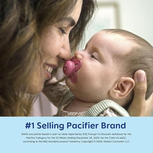 MAM Original Start Matte Baby Pacifiers, Binky for 0-3 Months, BPA-Free Silicone Nipple, Easy to Clean, Best for Newborn Babies, Developed with Medical Experts, 2 Count Binkies with Sterilizer Case thumbnail 2