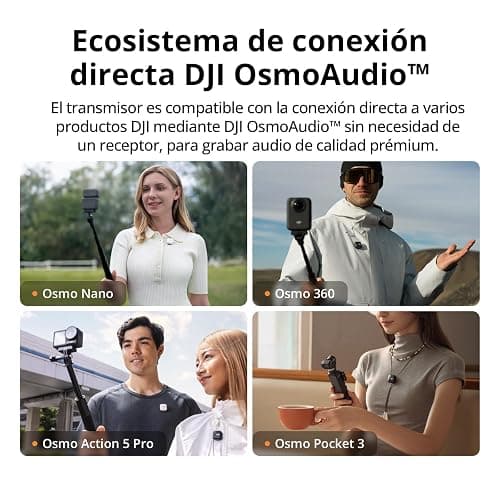 DJI Mic Mini Micrófono Inalámbrico (1 TX + 1 RX), cancelación de Ruido, límite automático, micrófono inalámbrico Profesional para cámaras/iPhone/Android, Vlogs, Streaming, transmisión a 400 m thumbnail 5