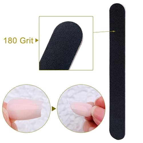 HeeYaa Nail File 10 PCS Professional Double Sided 100/180 Grit Nail Files Emery Board Black Manicure Pedicure Tool and Nail Buffering Files thumbnail 5