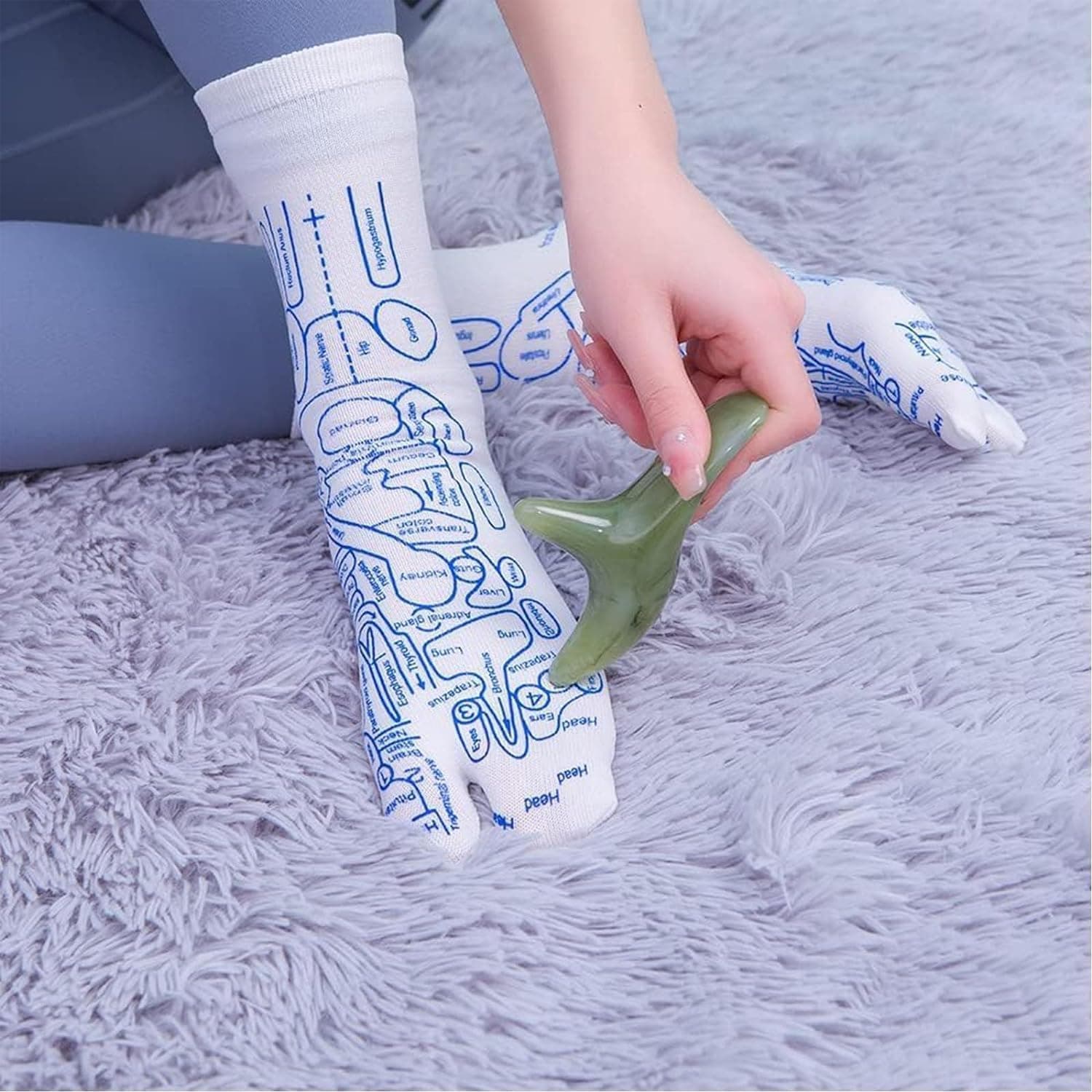 Reflexology Socks Set, Foot Reflexology Socks with Massage Tool Pressure Point Socks with Reflexology Tools thumbnail 6