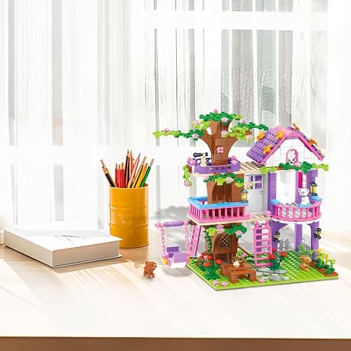Cooldele Tree House Building Set Age 6+, 558PCS STEAM Forest TreeHouse Building Blocks Set with Animals, Birthday for Kids Girls Boys Ages 6 7 8 9 10 11 12+ thumbnail 5