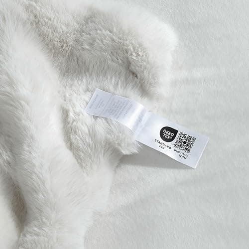 Cozy Bliss Faux Fur Throw Blanket for Couch, Fuzzy Soft Plush Thick Bubble Blanket for Sofa Bedroom Living Room, 60 * 80 Inches Cream White thumbnail 8