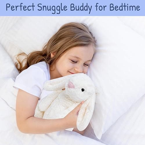 FREND White Bunny Stuffed Animal, Cute Plushies for Women and Kids, Soft Bunny and Rabbit Plush Toy Gift, Adorable Stuffed Animal for Babies and Girls thumbnail 5