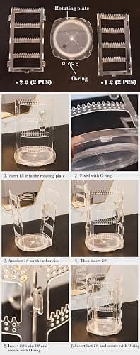 Sooyee 360 Rotating Earring Holder and Jewelry Organizer, 4 Tiers Jewelry Rack Display Classic Stand, 156 Holes and 160 Grooves for Necklaces Earrings Piercings, Clear thumbnail 7