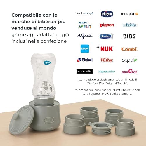 Nuvita Scaldabiberon Portatile Universale Nuvita 1162 Warm’n’Go con USB - Riscaldamento Rapido, 4 Impostazioni di Temperatura, Facile da trasportare con Chiusura Ermetica, Scalda fino a 8 Biberon thumbnail 5