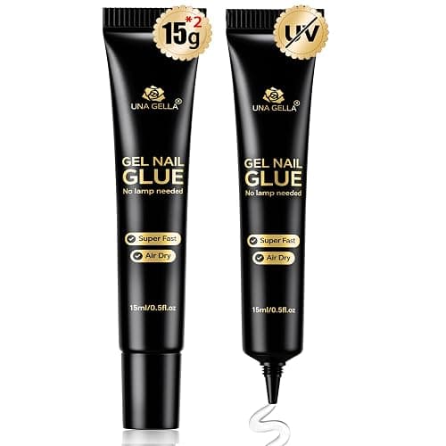 UNA GELLA Nail Glue Strong Gel No U V, 15g*2pcs Nail Glue for Press Ons No Lamp Needed, Quick Dry Semi Solid Nail G LUE, Super Strong Gel glue for Nails Long Lasting Extension DIY Kit - Image 1