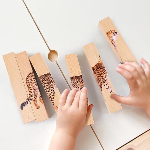 Wooden Puzzles for Toddlers 1-3: Animal Toddler Puzzles for 2-4 Years Old, Montessori Toys Learning Educational Chunky Puzzle, 4-in-1 Safari Animal Wooden Toys for Kids Baby Boys Girls Gifts thumbnail 2