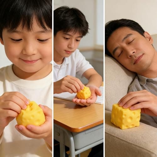 Big Cheese Squishy, Yellow Jumbo Cheese Squishy, Stress Balls for Adults, Soft Novelty Rebounding Fidget Toy for Party. (1.2in(3cm),Yellow) thumbnail 4