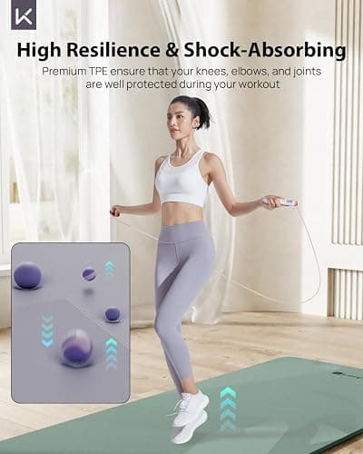 KEEP Extra Wide Yoga Mat, 7mm Thick 72" x 32" Exercise Mat | 7mm thick Extra wide yoga mat with carry strap for home workout, yoga, exercise and Pilates thumbnail 5