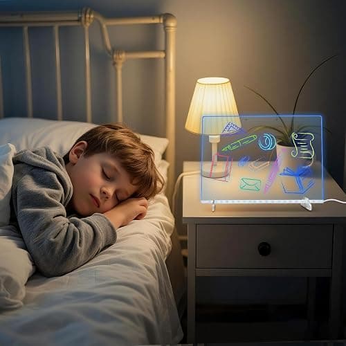 Lumiboard Led Drawing Board with 8 Colors, 13"x10" Acrylic Dry Erase Board with 13 Light Effects, Glow Doodle Board Gifts for Kids for Easter Halloween Christmas Birthday Gifts Presents thumbnail 8