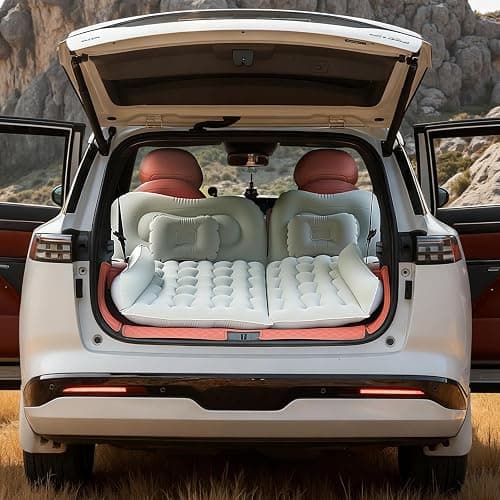 WEY&FLY Car Air Mattress for SUV, Quick Inflation Travel Bed with Air Pump, Portable Sleeping Pad for Camping, Fits Most SUVs and Sedans, Comfortable and Durable - Image 1