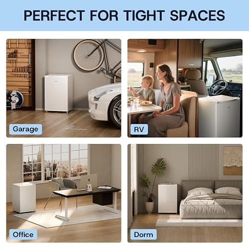 Upstreman 3.0 Cu.ft Small Mini Freezer Upright Freezer with Reversible Door, Fast Cooling, 5 Adjustable Thermostat, Stand Up Freezers with Ice Trays Defrosting Tools for Home, Dorm (White) thumbnail 9