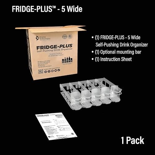 Display Technologies, Fridge-Plus Drink Organizer for Refrigerator Storage - Soda Can Dispenser and Soda Can Organizer Rack for Bar Fridge (Pack of 1) thumbnail 8