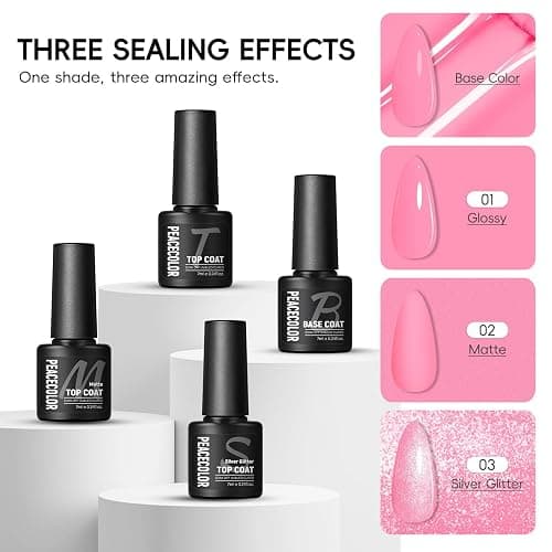 PEACECOLOR Gel Nägel Set mit Lampe, 22 Farben UV Nagellack Set mit Elektrische Nagelfräser für Gel Nagelset Starterset Base und Top Coat Nägel Selber Machen Nagelstudio Set thumbnail 6