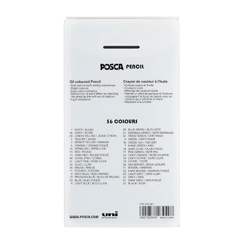uni POSCA Colored Pencils, 4.0mm Lead, Assorted Set, 36 Pack thumbnail 7