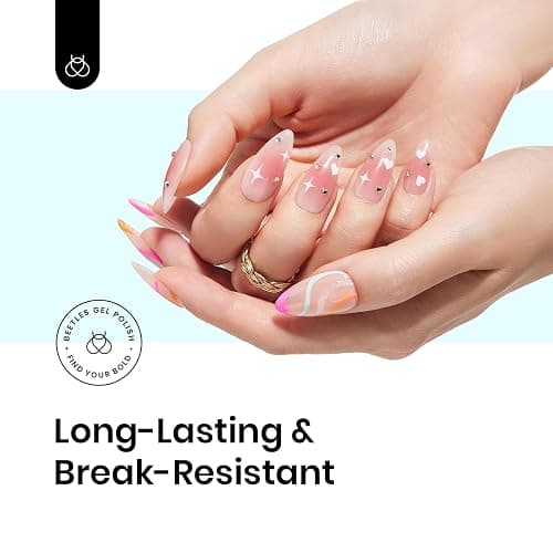 Beetles 9 in 1 Nail Glue Gel for Nail Tips and Clear Acrylic Nails Long Lasting, Curing Needed UV Extension Glue for False Nail Tips and Press on Nails, Christmas Nail Art thumbnail 4