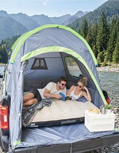 JOYTUTUS Truck Bed Mattress for 5.5-5.8Ft, Full Size Inflatable Mattress Pickup Short Beds for Outdoor Camping, with Carry Bag & Cup Holder & Cavity Design, Camel&Black thumbnail 7