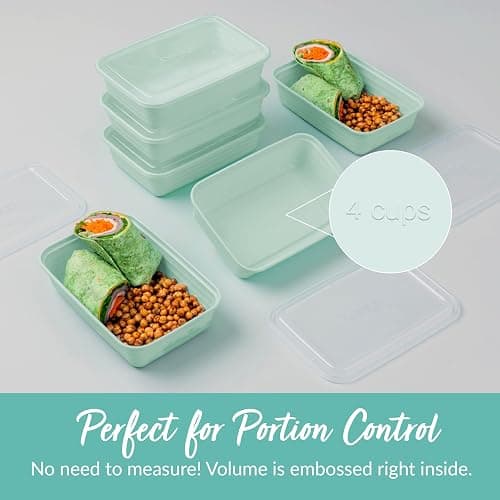 Bentgo Prep - 20-Piece 1-Compartment Reusable Meal Prep Containers with Lids, PFAS & BPA Free Materials, Durable, Microwave, Freezer, & Dishwasher Safe To Go Food Storage (Mint) thumbnail 7