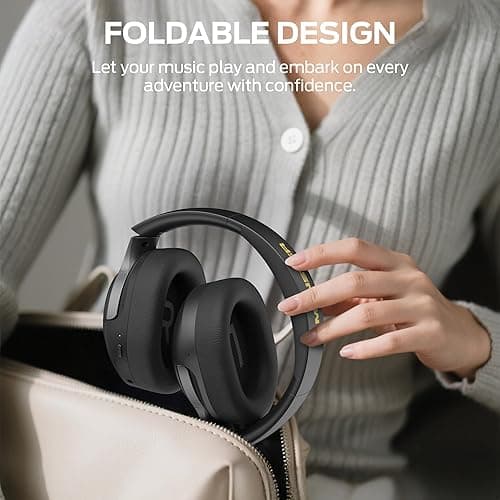 Monster Persona 5th Hybrid Active Noise Cancelling Headphones, Wireless Over-Ear Headphones with Deep Bass Sound, Bluetooth 6.0, 70H Playtime, Foldable Comfort Headphone for Travel/Work/Home thumbnail 10
