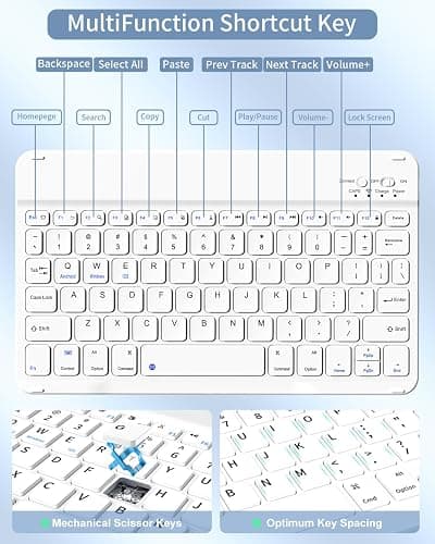SQBEBS Case with Keyboard for iPad (A16) 11th/10th Generation 11 inch 2025/10.9 inch 2022, Detachable Bluetooth Keyboard, Stand Folio Keyboard Cover with Pencil Holder for iPad 10 Gen, Light Blue thumbnail 6