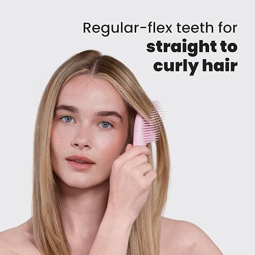 Tangle Teezer Ultimate Detangler Hairbrush, Eliminates Knots & Reduces Breakage, Mini Hair Brush for Travel, Small Hands & All Hair Types, Millennial Pink thumbnail 5