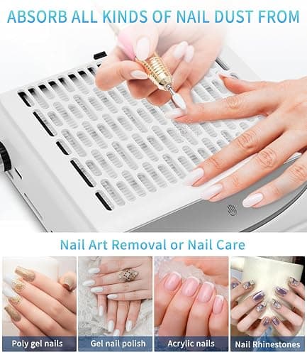Yulado Aspirateur Ongles Professionnelle 100W, 5000RPM Aspirateur Manucure Blanc, Convient Aux Salons De Manucure Et Aux Particuliers Aspirateur De Table Poussiere Ongle thumbnail 7