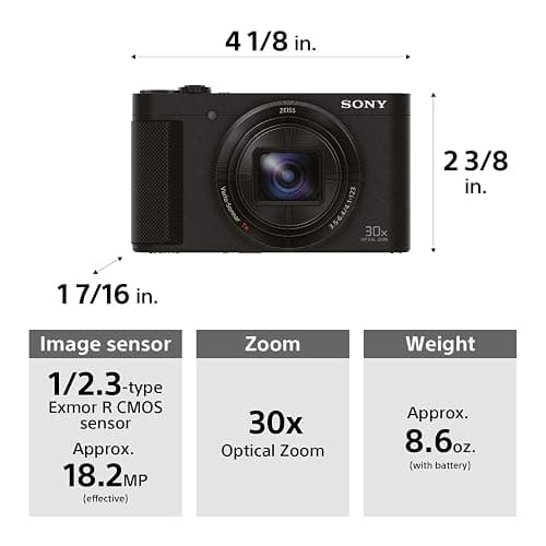 Sony DSCHX80/B High Zoom Point & Shoot Camera (Black) thumbnail 3