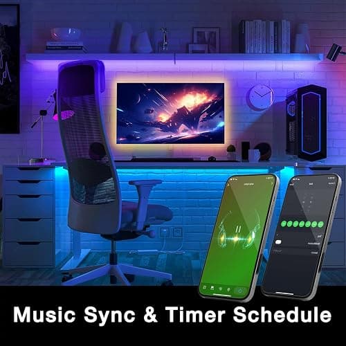 DAYBETTER Smart WiFi Led Lights 100ft, Tuya App Controlled Led Strip Lights, Work with Alexa and Google Assistant, Timer Schedule, Color Changing Led Lights for Bedroom Party Kitchen thumbnail 4