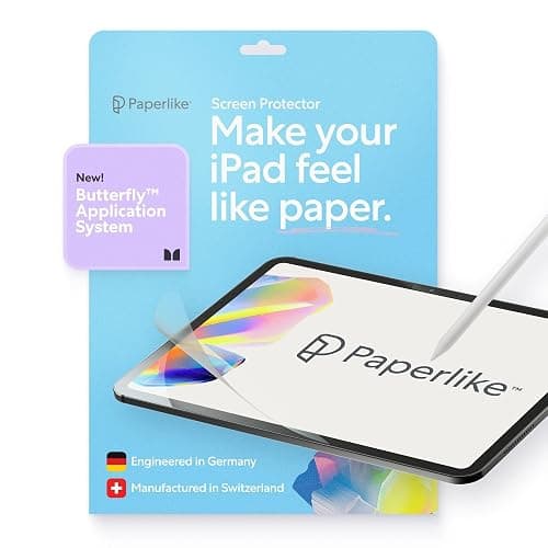 Paperlike® 3 Screen Protector (2x) for iPad Air 13 inch (M4 / M3 / M2) & iPad Pro 13 inch (M5 / M4) – True Paper-Feel, Bubble-Free Install (Butterfly), Protects Pencil Tip - Image 1