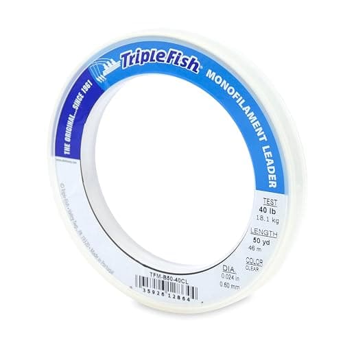 Triple Fish Monofilament Fishing Leader - Clear, Camo Strong Tough Leader Material for Big Game Fishing, Up to 400lb Test - Image 1