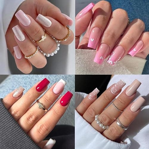 UNA GELLA Nail Tips Square Medium, 216 Stück 12 Größen Soft Gel Tips Quadratische Full Cover Nageltips für Nagelverlängerung Alltag Zuhause und DIY Nageldesign thumbnail 10