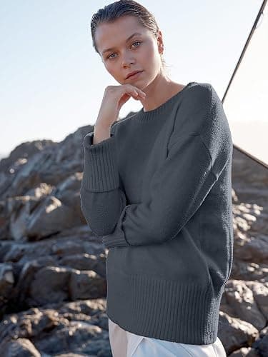 ANRABESS Women's Oversized Sweaters 2025 Long Sleeve Fuzzy Knit Casual Chunky Pullover Sweater Fall Outfits Clothes thumbnail 9