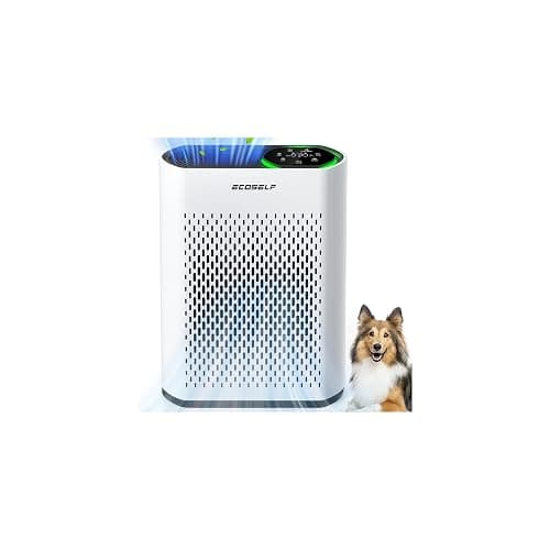 Powerful Air Purifiers for Home Large Room Up to 2400 Ft², ECOSELF HEPA Air Purifier with PM 2.5 Air Quality Display 20dB Sleep Mode, Air Purifiers for Bedroom Office Living Room HAP602 White - Image 1