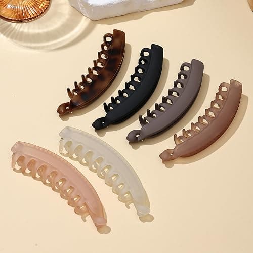 6 Pack 5 Inch Banana Hair Clips for Women Thin Fine Thick Hair,Strong Banana Claw Clips for Hair thumbnail 3