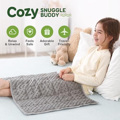 Sivio Weighted Lap Blanket, Minky Dots Weighted Blankets,Soft and Cozy Cooling Heavy Blanket, Calm and Nap, School and Home,2lbs 20 x 30inches, Grey - 20 x 30 inches, 2lbs - Grey thumbnail 3