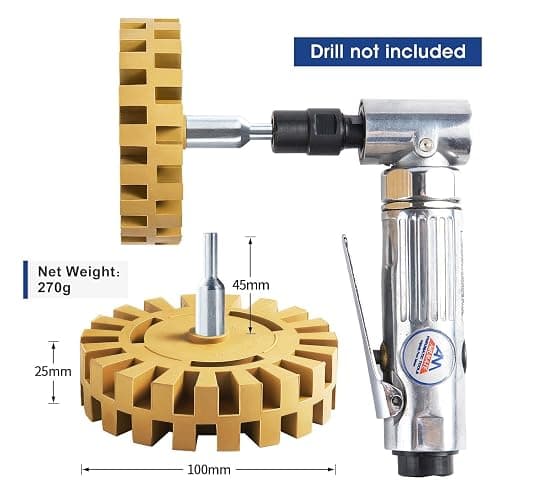 CowboyBOB Decal Remover Eraser Wheel Rubber Wheel for Drill Removes Car Stripes Vinyl Tapes and Graphics Rubber Eraser Wheel Tool Kit for Cars, RV, Motorcycles Sticker Remover Tool 1 Pack thumbnail 4
