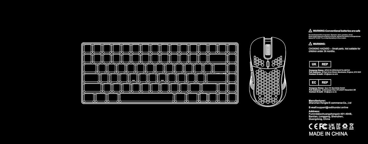 RedThunder K84 75% Wireless Gaming Keyboard and Mouse Rainbow Backlight UK Layout 85 Keys TKL Ultra Compact Mini Design Lightweight Honeycomb Gaming Mouse for PC Mac PS5 Xbox Office Gamers (White) thumbnail 8