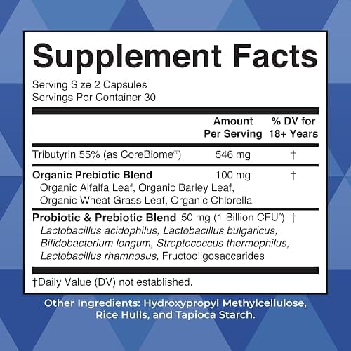 MaryRuth Organics Complete Gut Health+ Capsules | 5 Probiotic Blend | Butyrate | Corebiome® | Vegan Gut Support | Support Gastrointestinal Health & Microbiome | 2 Capsules Daily | 30 Servings thumbnail 3
