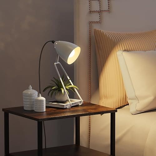 PARTPHONER Table Lamp Set of 2, 350°Rotatable Small Desk Lamp, Modern White Reading Bedside Lamps, Suitable for Study, Bedroom, Office, Dorm, Children's Room, 2 Bulbs Included thumbnail 5