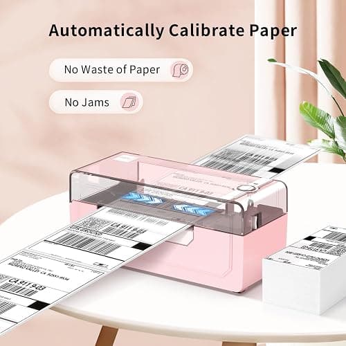 JADENS Bluetooth Thermal Label Printer 4x6, Pink Wireless Shipping Label Printer for Small Business & Packages, Compatible with iOS, Android, Mac, Windows, Amazon, Etsy, Ebay, Shopify thumbnail 6