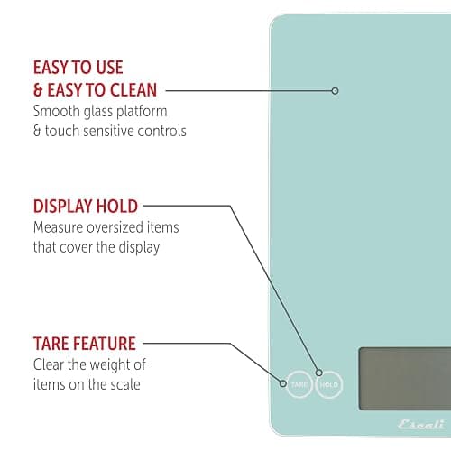 Escali Arti Classic Digital Coffee Scale Espresso Scale and Countertop Food Scale, 15-Pound Capacity, Teal thumbnail 6