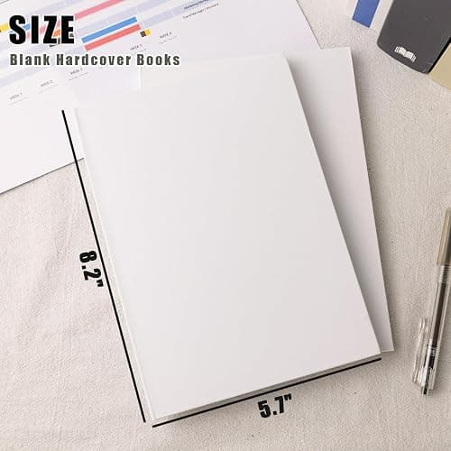 Koogel 2PCS Blank Hardbound Sketch Notebooks, White Drawing Notebooks 5.7" x 8.2" Hardcover Sketchbooks Blank Thick Smooth Notebook for Kids to Write Stories 50 Sheets 100gsm Inner Paper thumbnail 3