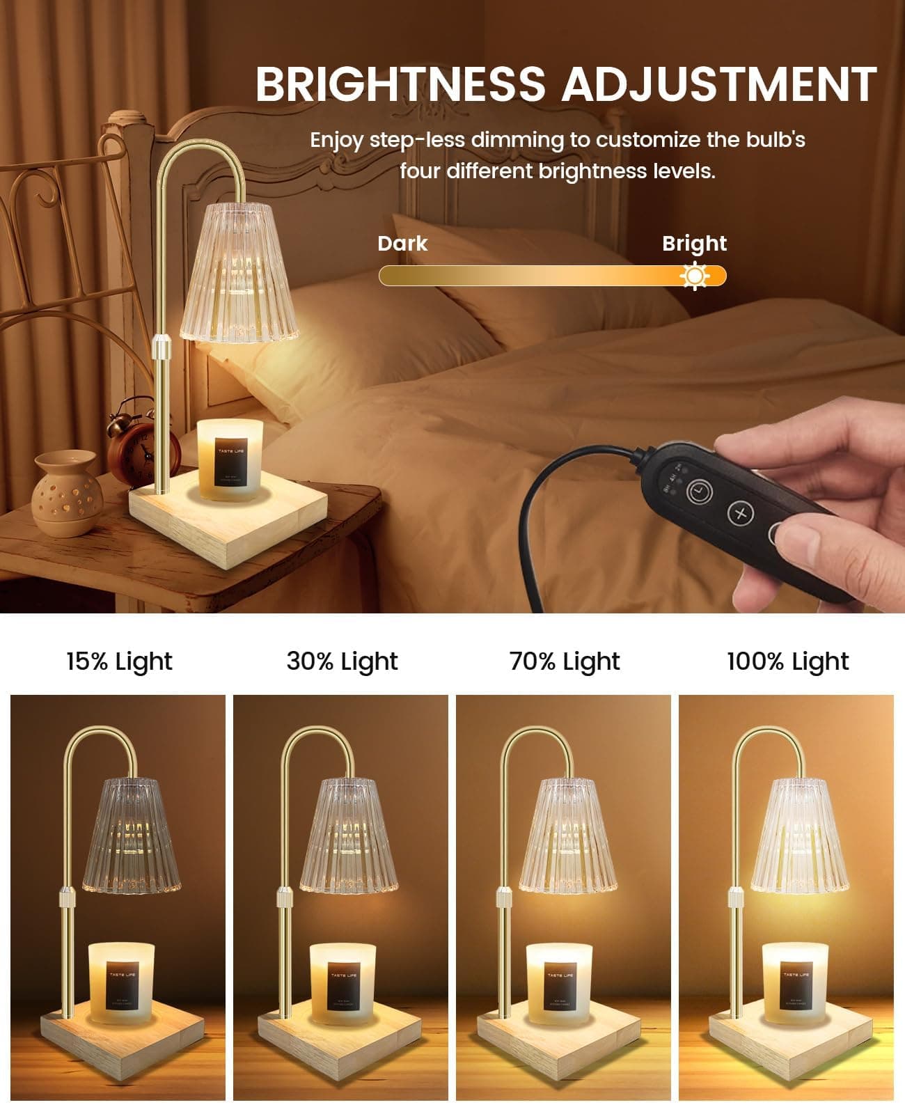 Candle Warmer Lamp with Timer Dimmer Adjustable Height thumbnail 4