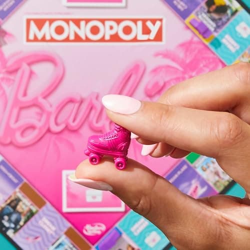 Monopoly Barbie Edition, das Klassische Brettspiel inspiriert von Barbies Traumwelt und ihren Abenteuern, originelles für Kinder und Teenager thumbnail 9
