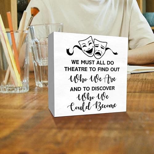 Theater Gifts Musical Theatre Gifts for Theater Lover Actor Actress Director Performers Home Office Room Desk Decor Wooden Box Sign thumbnail 4